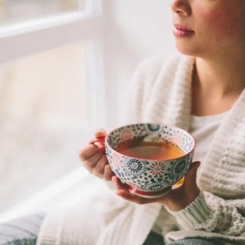 girl drinking tea